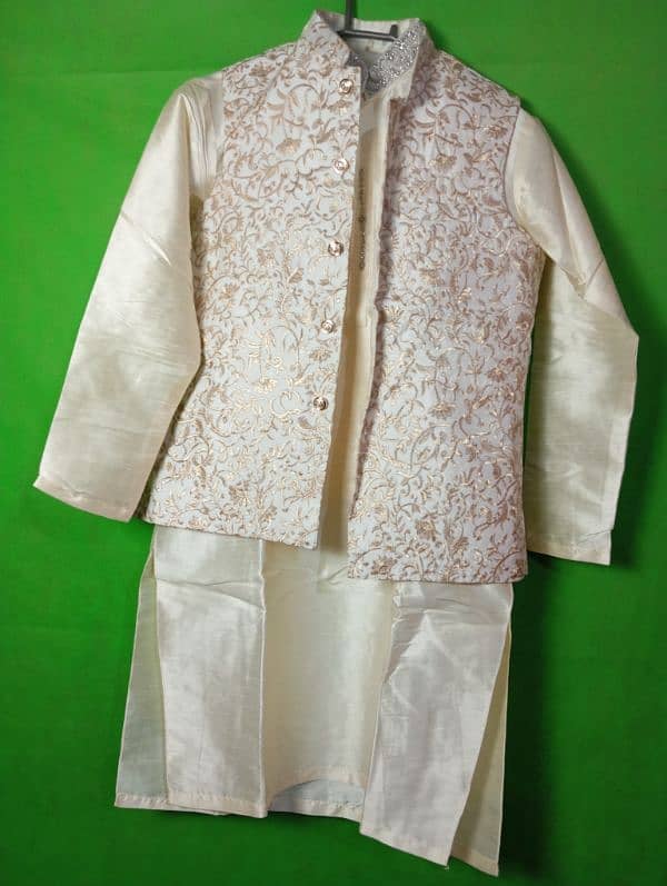 3 piece Groom Kurta pajama with wais coat 0