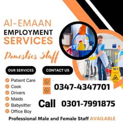 Maids, House Maid, cook, chef, Baby Sitter, Driver, Nurse, available