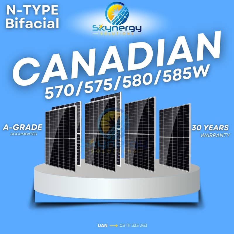 Canadian Panels | Bifacial | 570/575/580/585/605/610/615/630/705W 1