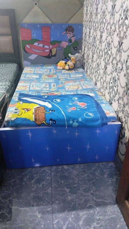 kids cupboard & bed with matress for sale 0