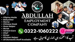 All Domestic Staff Available Maids Couple Helper Driver Cook Nanny etc