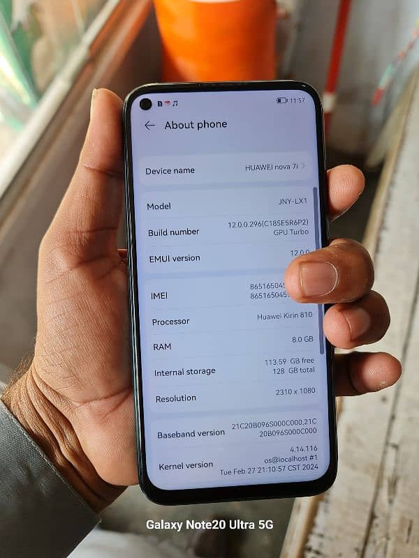 huawi nova 7i 8gb 128 gb with box no folt 6