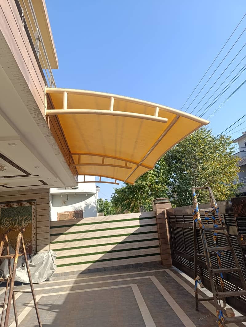 Parking shade, Fiber shade, Tensile shade, Car porch, Fiber Shed 2