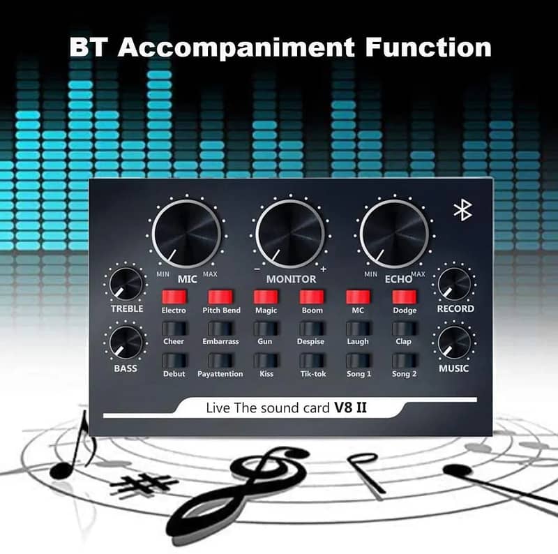 v8 sound mixing card,karaoke singing,Audio effects streaming recording 0