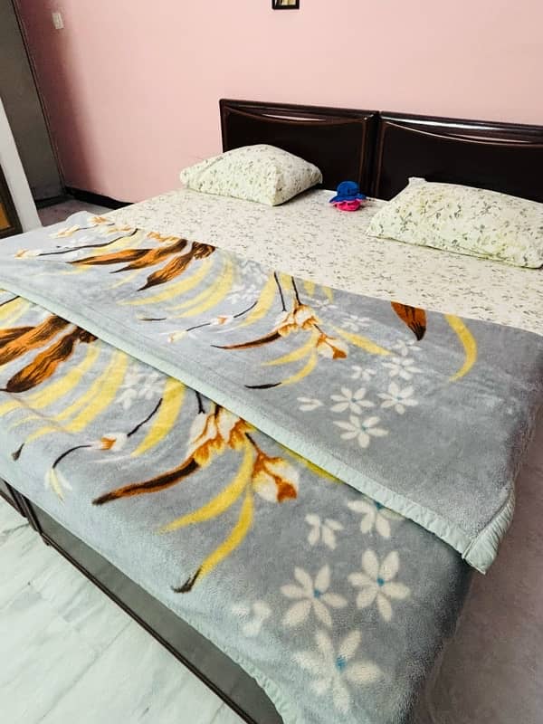 Two wooden Single Beds with mattress 1