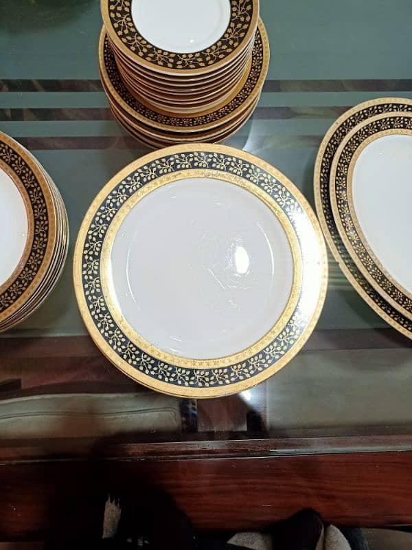 Dinner Set with black and gold intricate pattern. 2