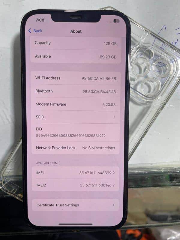 IPhone 12 pro max 128 factory unlock 4 Month Sim chalna wala health 90 4