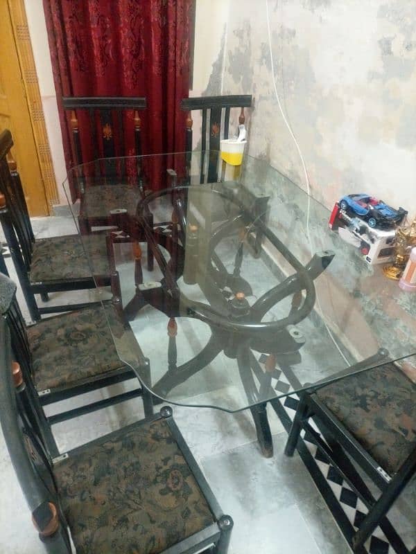 6 person dining table with mirror 6