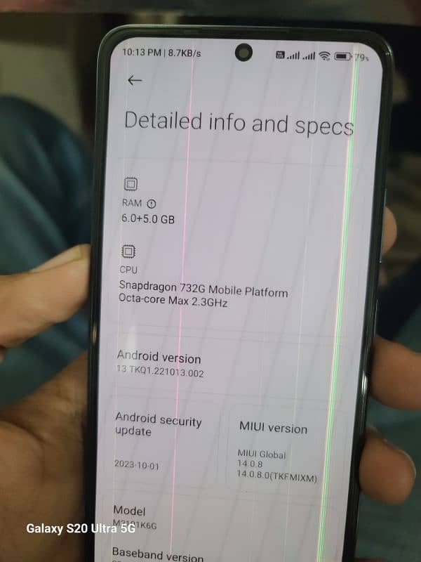 Redmi note 10 pro with box the only fault is lines in panel 0