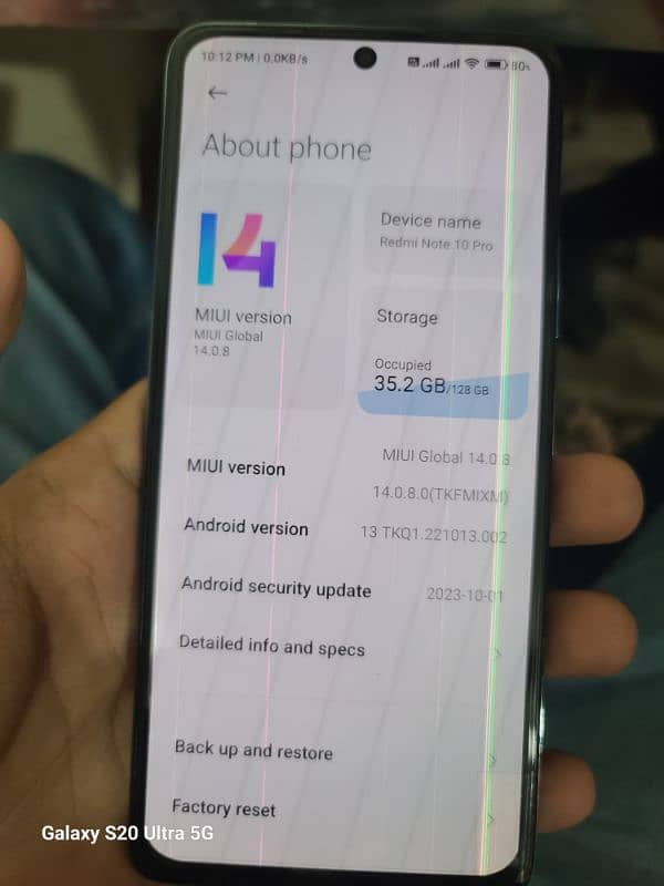 Redmi note 10 pro with box the only fault is lines in panel 1