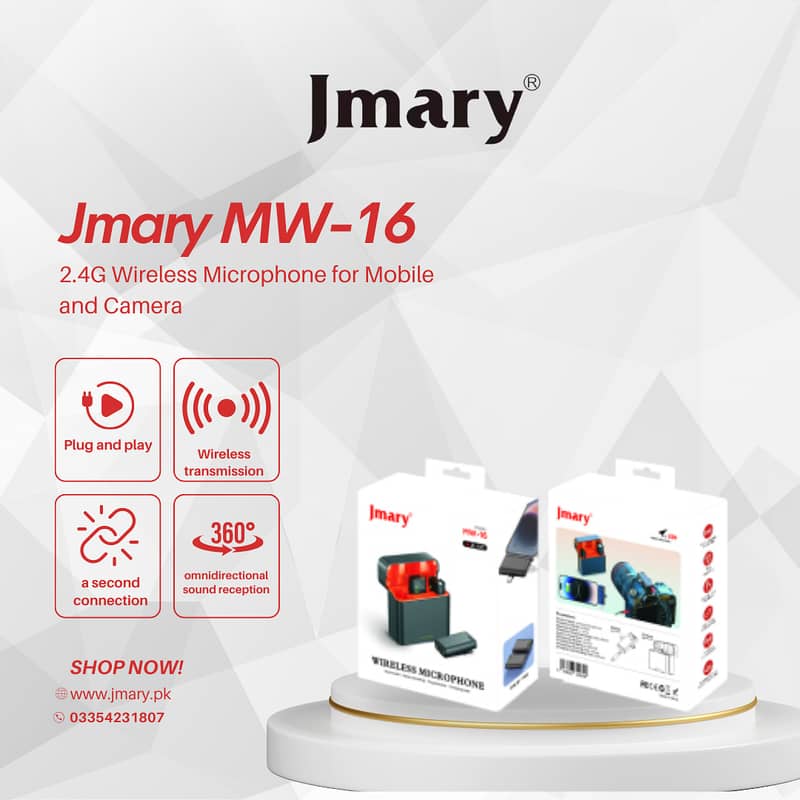 Jmary MW-16 2.4G Wireless Microphone for Mobile and Camera 0