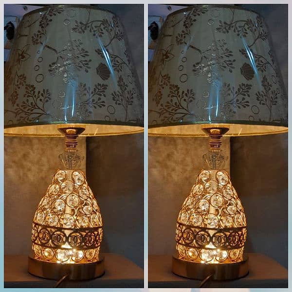 Crystal/ Table lamps pair available for sale 1