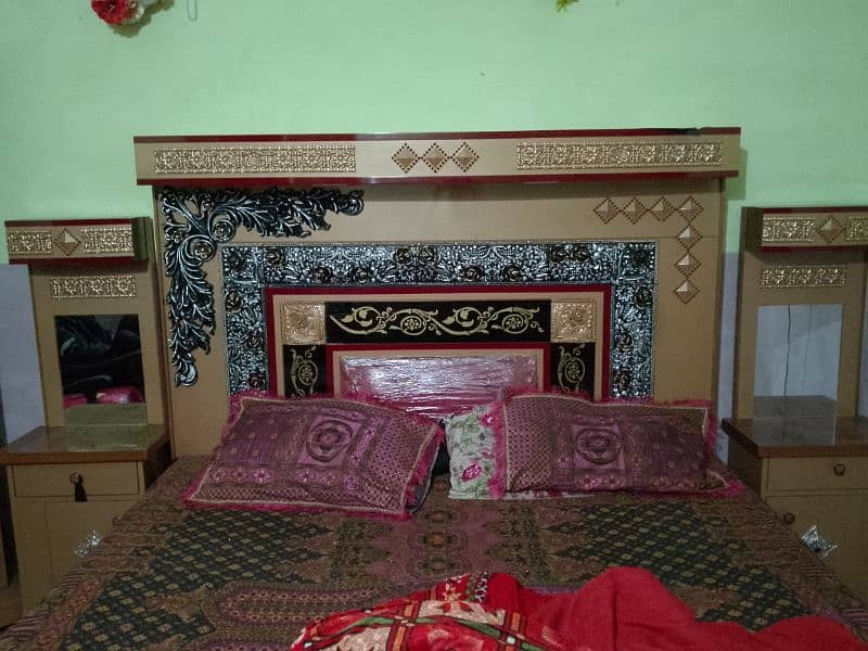 Double bed/King size bed/Dressing table/Bed set/Wooden bed/Furniture 0