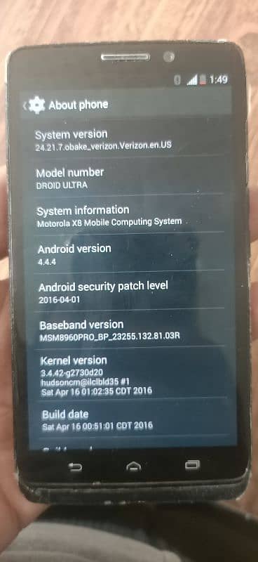 Motorola Droid ultra 2/16 4