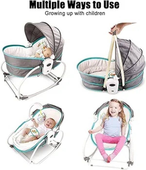 Deluxe 5 in 1 Baby Bassinet Rocker | Mastela | Swing | Cot 4