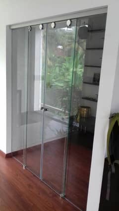 auto sliding door aluminum and glass