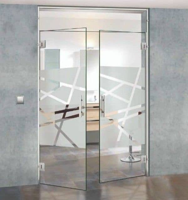 auto sliding door aluminum and glass 1