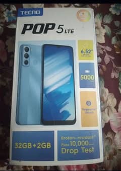 Tecno pop5 lite with complete box and charger