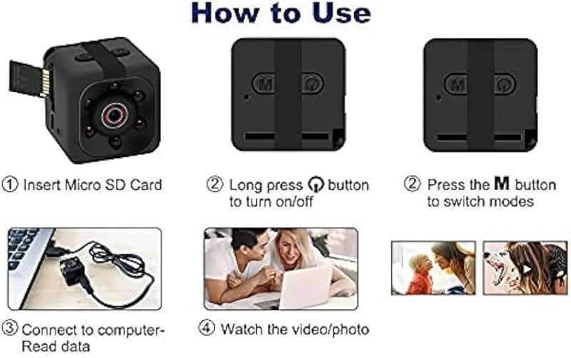 Mini clear vision camera with one 32gb SD card and USB reader 3