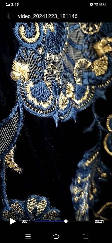 Navy blue 9000gm velvet suit stitched in medium size 2