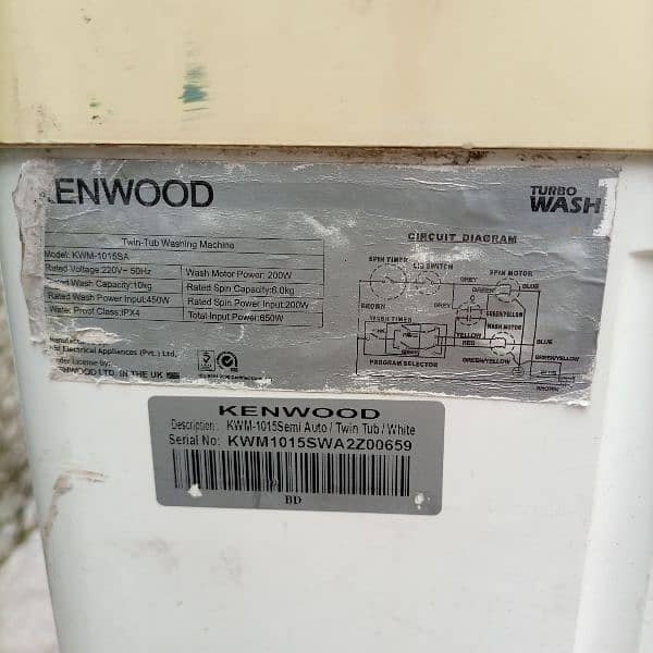 Kenwood semi automatic washing machine for Sale 4