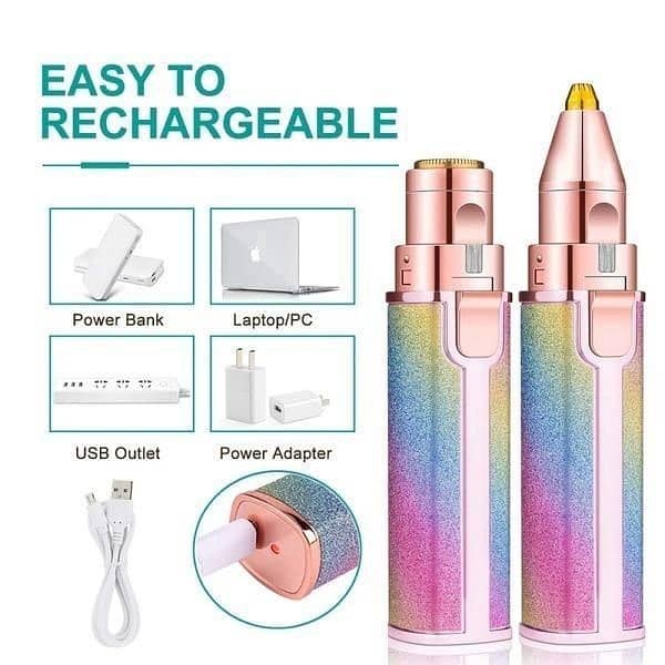 Rechargeable waterproof facial hair removal pen for women 2