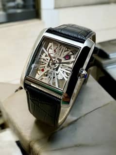 Cartier leather strap watch