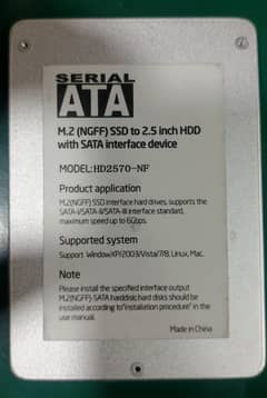 ATA M2 to 2.5 ssd sata interferance device /convertor