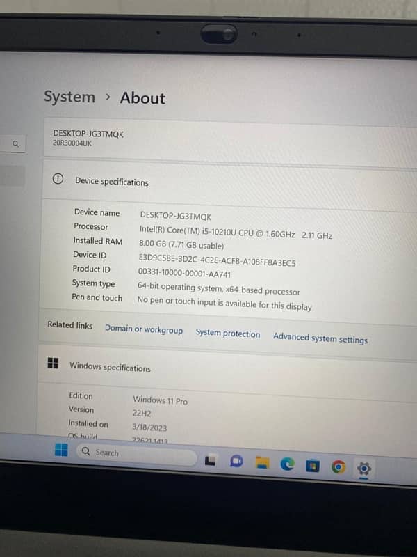 Lenovo thinkpad L13 | Core i5-10th gen | 8/256 SSD 5