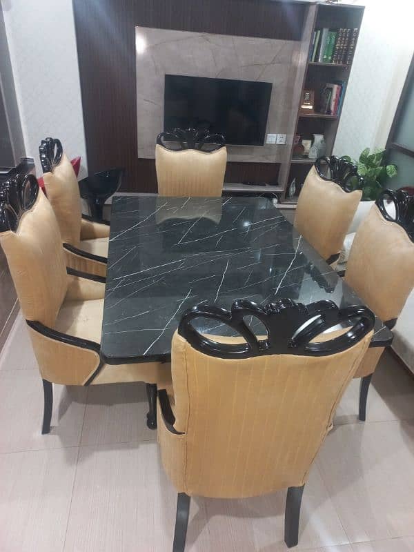 Dining Table (Marble top) with 6 Chairs - New(unused) 0