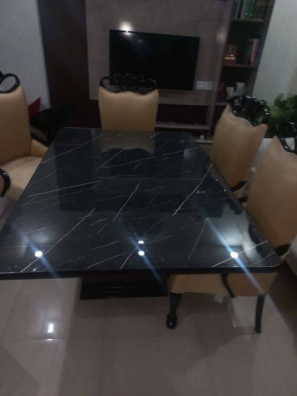 Dining Table (Marble top) with 6 Chairs - New(unused) 5