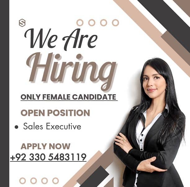 Female Sales Executive ( Jobs For Female ) 0