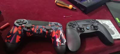 2 ps4 controller 1 is gomary edition other is assasins creed ed