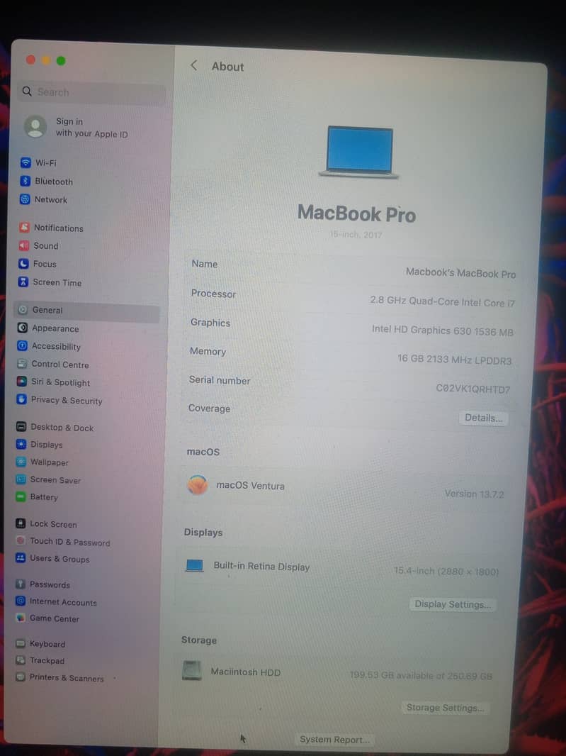 MacBook pro 2017 2