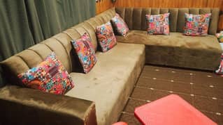 L Deewan Sofa Set | 7 Seater Sofa Set | With Deewan