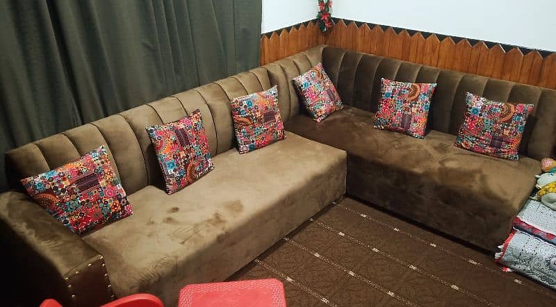 L Deewan Sofa Set | 7 Seater Sofa Set | With Deewan 4