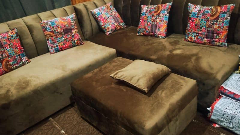 L Deewan Sofa Set | 7 Seater Sofa Set | With Deewan 5