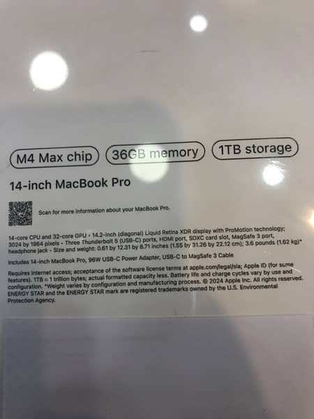 MacBook Pro 14” M4 Max 36GB/1TB 4