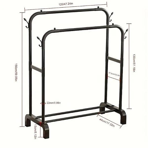 iron alloy freestanding garment rack with shoe rack 4