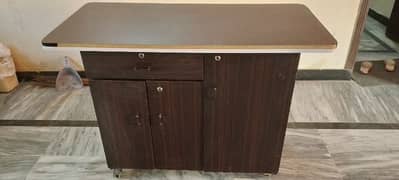 Iron table and cupboards