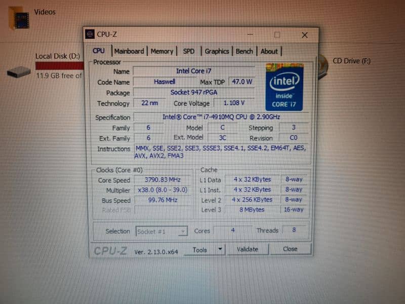 Dell Precision M6800 i7 4910MQ 4GB GPU 8