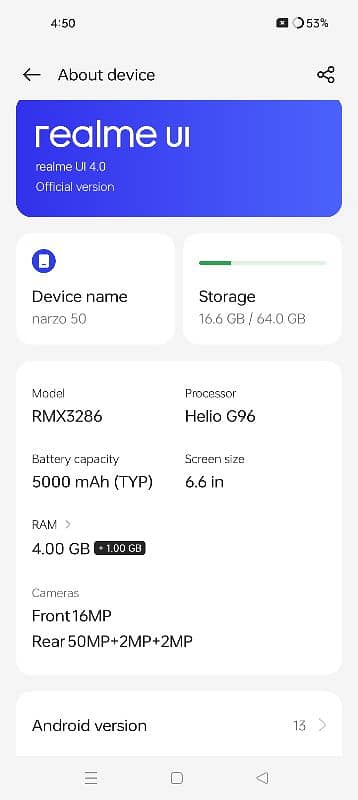 Realme Narzo 50 4