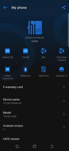 Tecno Spark 8c RAM4+2 Rom128