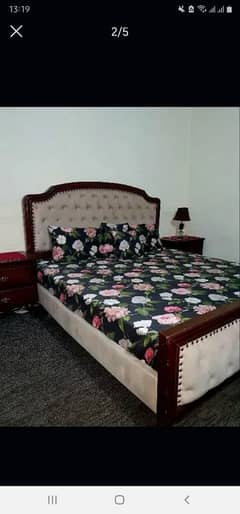 King Size Pure Wooden Double Bed Set