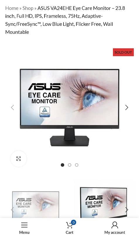 Asus 24' inch Gaming monitor Urgent sale | AMD Free sync | 75hz 3