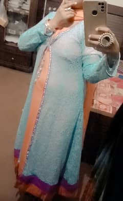 Light blue gown ND light orange colour inner