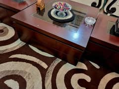 Wooden Center Table with Two Side Tables