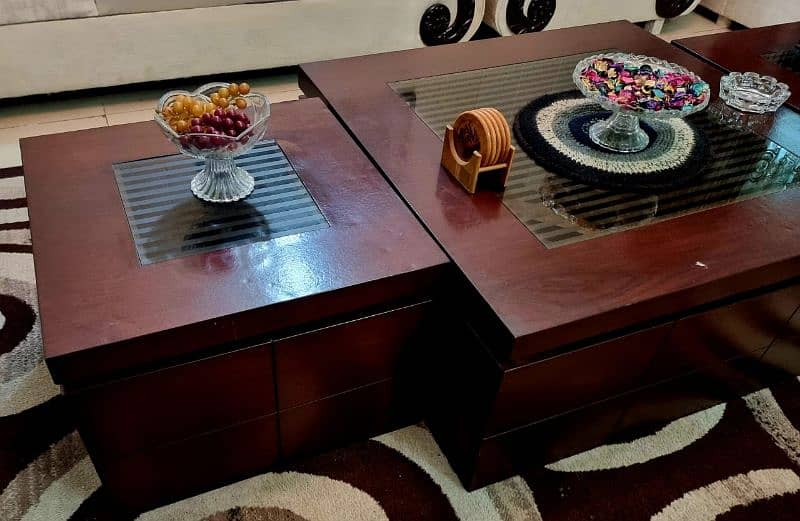 Wooden Center Table with Two Side Tables 1