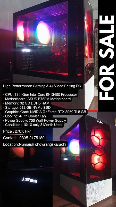 High-Performance Gaming & 4k Video Editing PC 0