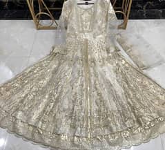 nikah maxi golden Nd White full heavy lengthy maxi